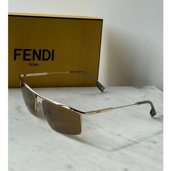 NEW Fendi Travel FE40141U Gold Brown Unisex Sunglasses - Picture 1 of 5